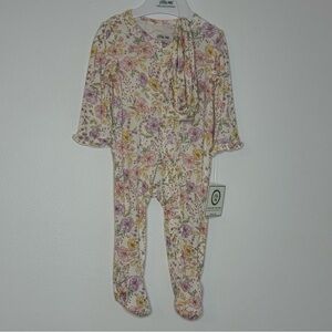 Little Me Pink and Purple Floral Footie